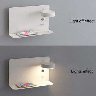 Luz a la pared del LED con el interruptor y la lámpara USB Interfaz de iluminación interior ligera del arte 