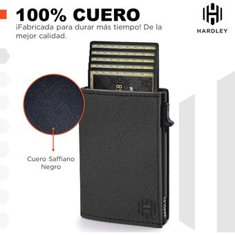 HARDLEY Billetera Hombre Cuero Tarjetero Protección Rfid - Cafe