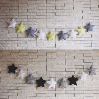 adornos colgantes de pared hechos a mano guirnaldas de luna y estrella para dormitorio de niña accesorios para fotos Decoración nórdica para habitación de bebé 