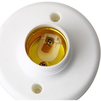Útil E27 plástico redondo Base de Tornillo de luz de la lámpara del sostenedor del zócalo Blanca 