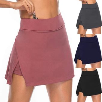 Falda de entrenamiento con bolsillo para mujer falda elástica de ci 