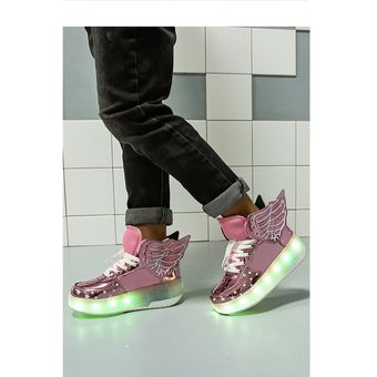 Zapatos de tabla para niños -Azul Rueda única * LED * Carga USB 