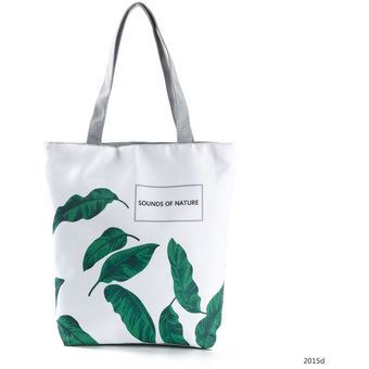 Miyahouse-Bolso de mano con estampado de hojas verdes para mujer bo 