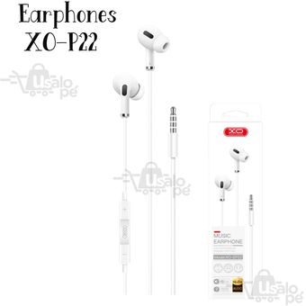 Audífono Earphone XO-P22 Bass Control de Volumen Tipo Airpods Blanco - Generico