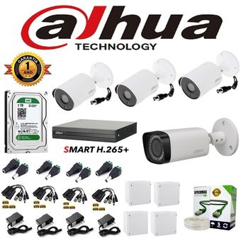 Kit Dvr 4 Camaras De Seguridad Exterior Hdtvi Full Hd Cctv + Dd 1Tb