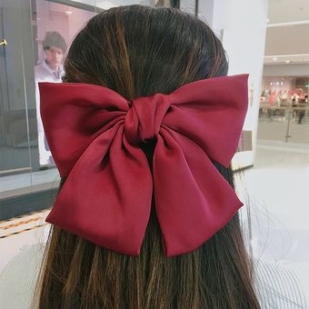 Lazos de cabello grande coreanos pinzas para el pelo de satén de dos capas con lazo de mariposa horquilla para niña accesorios para el cabello para mujeres horquillas con lazo 