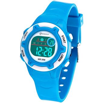 Reloj Digital Niña-Niño Impermeable Azul Mas Estuche Pimushop