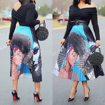 Faldas plisadas con estampado de dibujos animados para mujer falda 
