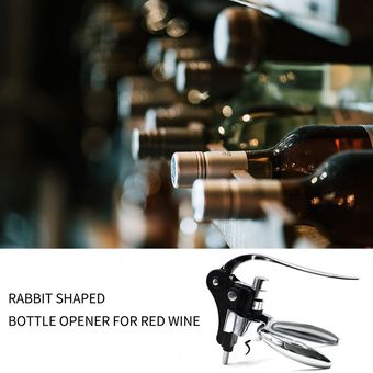 Aleación de zinc Vino abridor de botellas con forma de conejo Abridores de botellas de vino Sacacorchos 