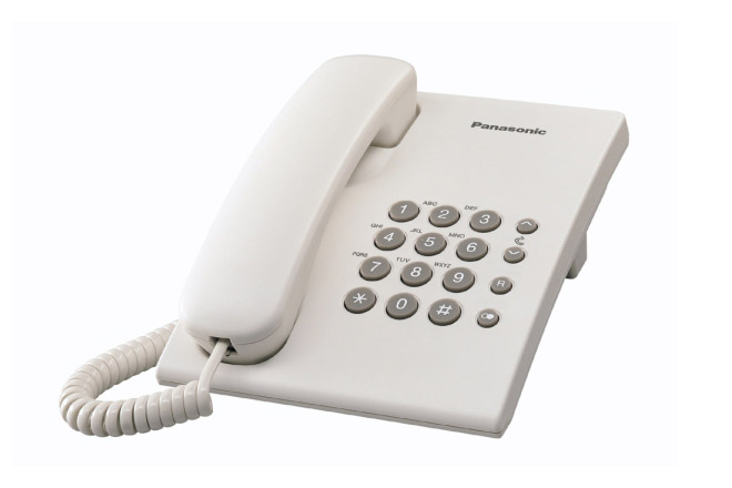 TELEFONO PANASONIC KX-TS500 ALAMBRICO BASICO UNILINEA SIN MEMORIAS (BLANCO)