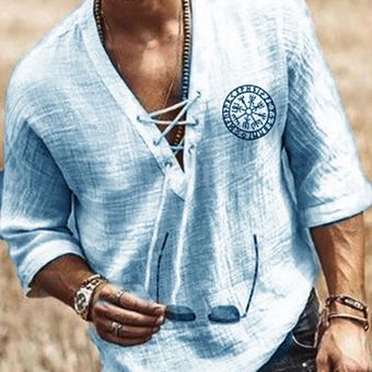 #Style 3 Color 3 camisa informal de algodón y lino para hombre,cami 