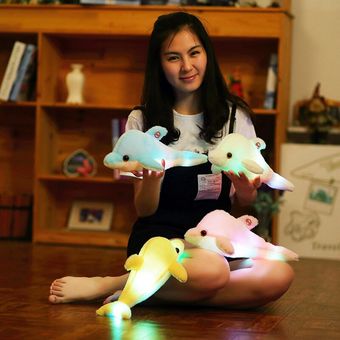 lindo luz LE muñeco de peluche de delfín luminoso 1 unidad de 32 cm 