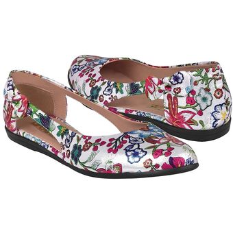 ZAPATOS CASUALES PARA DAMA STYLO 160 PLATA FLORES