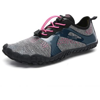 Gray pink#Zapatos de senderismo para caminar en el agua 
