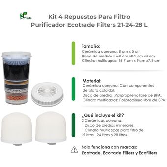 Filtro Purificador Agua Doble Filtracion ECOTRADE FILTERS