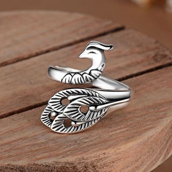 Vintage Punk 925 Plumas Geométricas De Plata Esterlina Crown 