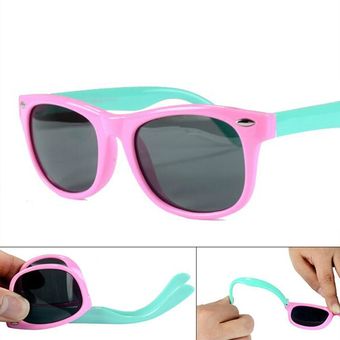 lentes de seguridad con espejo de silicona Gafas de sol cuadradas con lentes polarizadas para niños y niñas UV400 