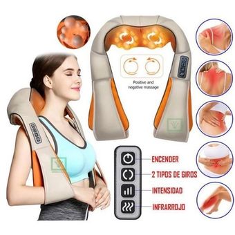 Masajeador cervical hombros cheap pies shiatsu calor infrarrojo