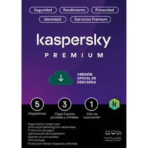 Kaspersky Antivirus Premium 5 dispositivos por 1 año