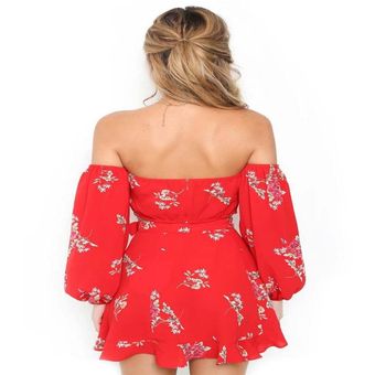 #Red Conjunto de dos piezas formado por Top y volantes,conjuntos de falda,estampado Floral,informal,para vacaciones,verano 