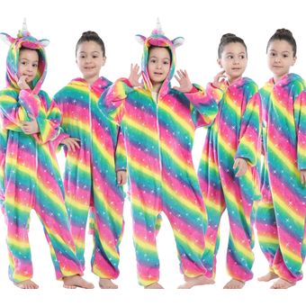 Unisex de talla grande,-LA59 ropa de dormir de serie de unicornio Pijama con capucha de poliéster para niños 