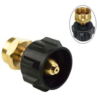 QCC1 a POL una libra adaptador de cilindro de gas de latón macizo 0 Cuts el gas fluyen automáticamente cuando la presión se alcanza adaptador del cilindro oro negro 