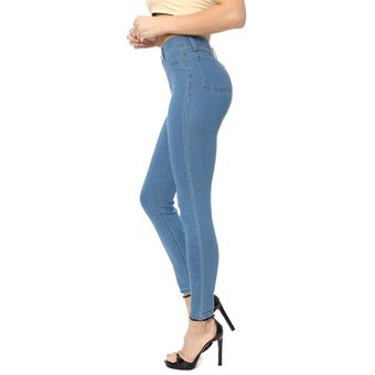 Jeans Britos Seamless A La Cintura Super Skinny Azul Acero Linio