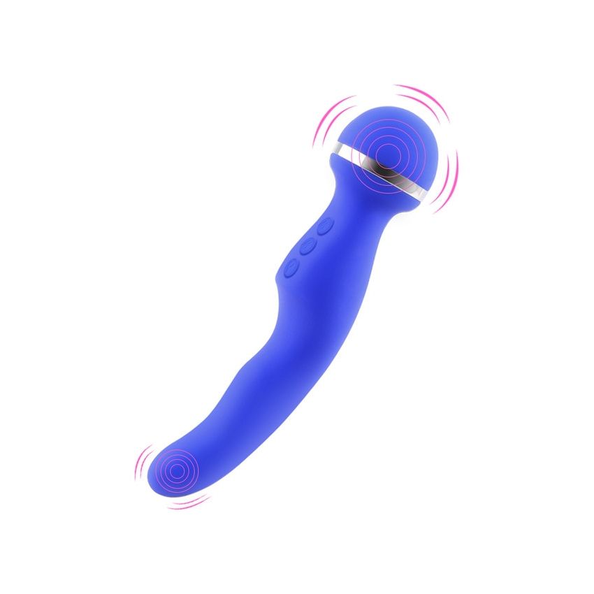 Vibrador masajeador de varita mágica AV de 10 velocidades para mujer, consolador vibrador con calefacción inteligente recargable para adultos, Juguetes sexuales para mujer-Azul