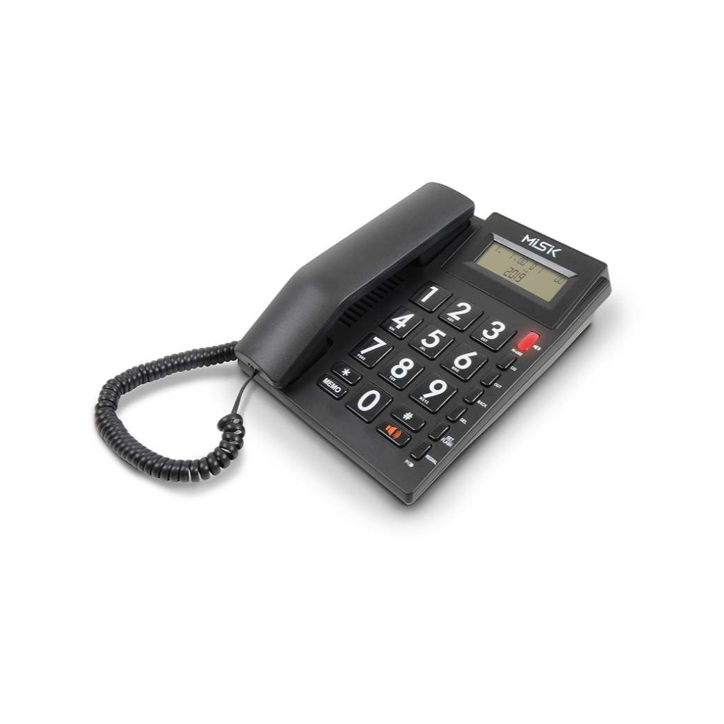 Teléfono Alámbrico MISIK MT862 Negro/Numeros Grandes/Ident de llamadas