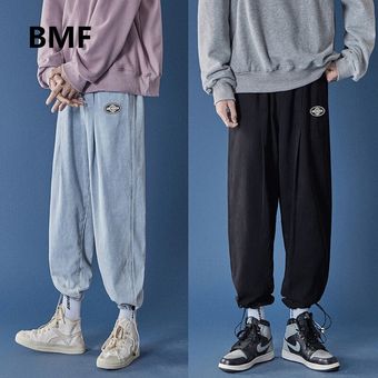 pantalones para correr negros ropa de calle de estilo coreano #Light blue Pantalones harén vaqueros de estilo Hip Hop para hombre y mujer ropa Harajuku k-pop XYX 