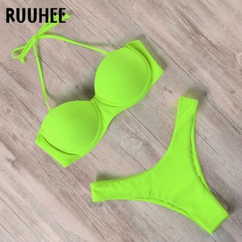 RUUHEE-Bikini con estampado de leopardo para mujer  traje de baño de.. 