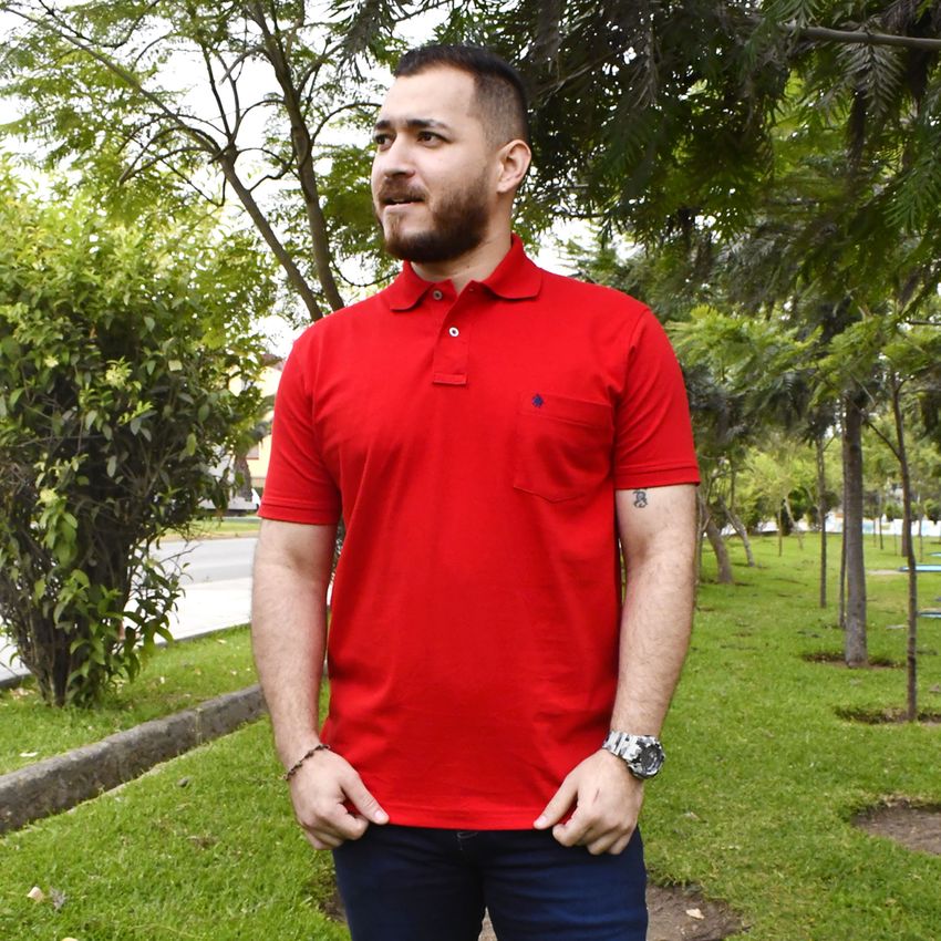 polo camisero rojo