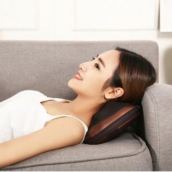 Relajación masaje almohada vibrador hombro eléctrico espalda calefacción amasando terapia infrarroja almohada shiatsu cuello masajeador 