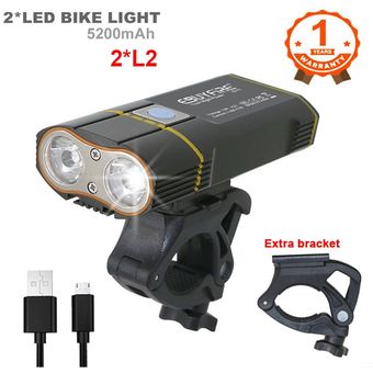 Faro delantero luz LED de 6000 lú Soporte para manillar bicicleta 