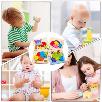 4pcs juguetes de regalo de madera para niños pequeños para niños y niñas juguetes educativos 