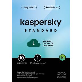 Kaspersky Antivirus Standard 10 dispositivos por 1 año