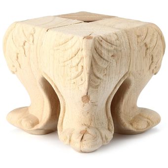 4 piezas de patas pie muebles talladas en madera 100x60mm 
