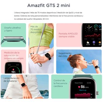Amazfit GTS 4 Mini reloj inteligente para mujeres y hombres, Alexa  integrado, GPS, más de 120 modos deportivos, duración de la batería de 15  días