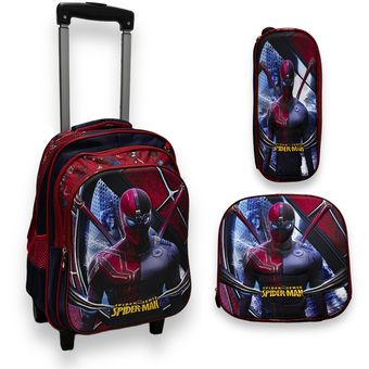 Morral escolar con ruedas Para ni os spiderman grande kit Linio