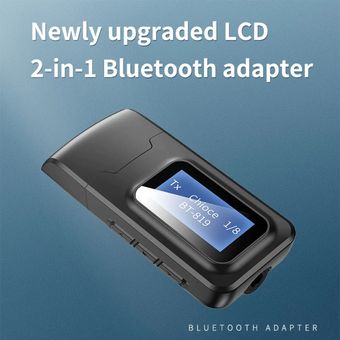 Adaptador Bluetooth 5.0 Emisor Receptor Smart Tv Pc 2 en 1 pantalla LCD  GENERICO
