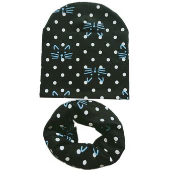 bufanda conjunto de sombreros de algodón para bebé gorros para niño y niña Conjunto de sombreros de algodón con estampado de estrellas para niño y niña collares 