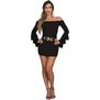 Vestido corto para mujer estraple con bolero en las mangas sin correa