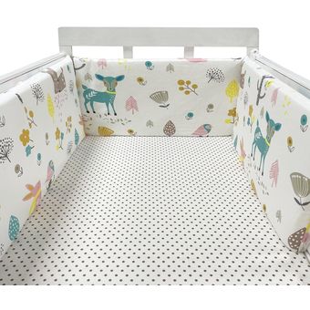 cojín Protector de cuna 200cm x 30cm cuna de una pieza decoración de habitación de recién nacidos Cama de bebé de diseño de estrellas nórdico gruesa almohadas 