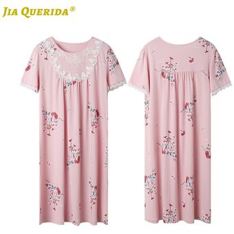 Color#115 Modal-ropa de dormir para mujer,ropa de dormir de estilo informal,Camisa larga para dormir,Camisa larga de cuello redondo rosa 