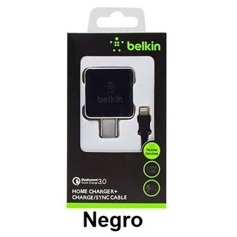 Colaborar con carga calcio Cargador Belkin Carga Rápida 3.0 + Cable Lightning IPhone Negro / OFERTA |  Linio México - BE009EL0YJV2YLMX