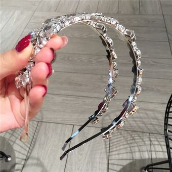 Diademas barrocas con gemas de cristal para mujer accesorios de diamantes para el cabello diadema de perlas para niñas vinchas de flores diadema para la cabeza Azul real 
