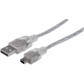 MANHATTAN - CABLE USB V2.0 A-MINI B 1.8M PLATA