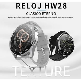 Reloj Inteligente Redondo Con NFC Hw28 Smartwach Carga Inalámbrica