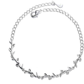 Pulseras Ajustables Para Mujeres Con Brazaletes De Hojas De Pulseras Ajustables Para Mujeres Con Brazaletes De Hojas De