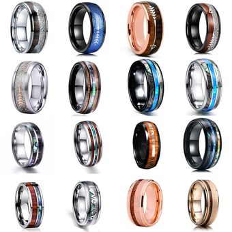 Fdlk 24 Anillo De Carburo De Lujo De 8 Mm Con Incrustaciones Fdlk 24 Anillo De Carburo De Lujo De 8 Mm Con Incrustaciones
